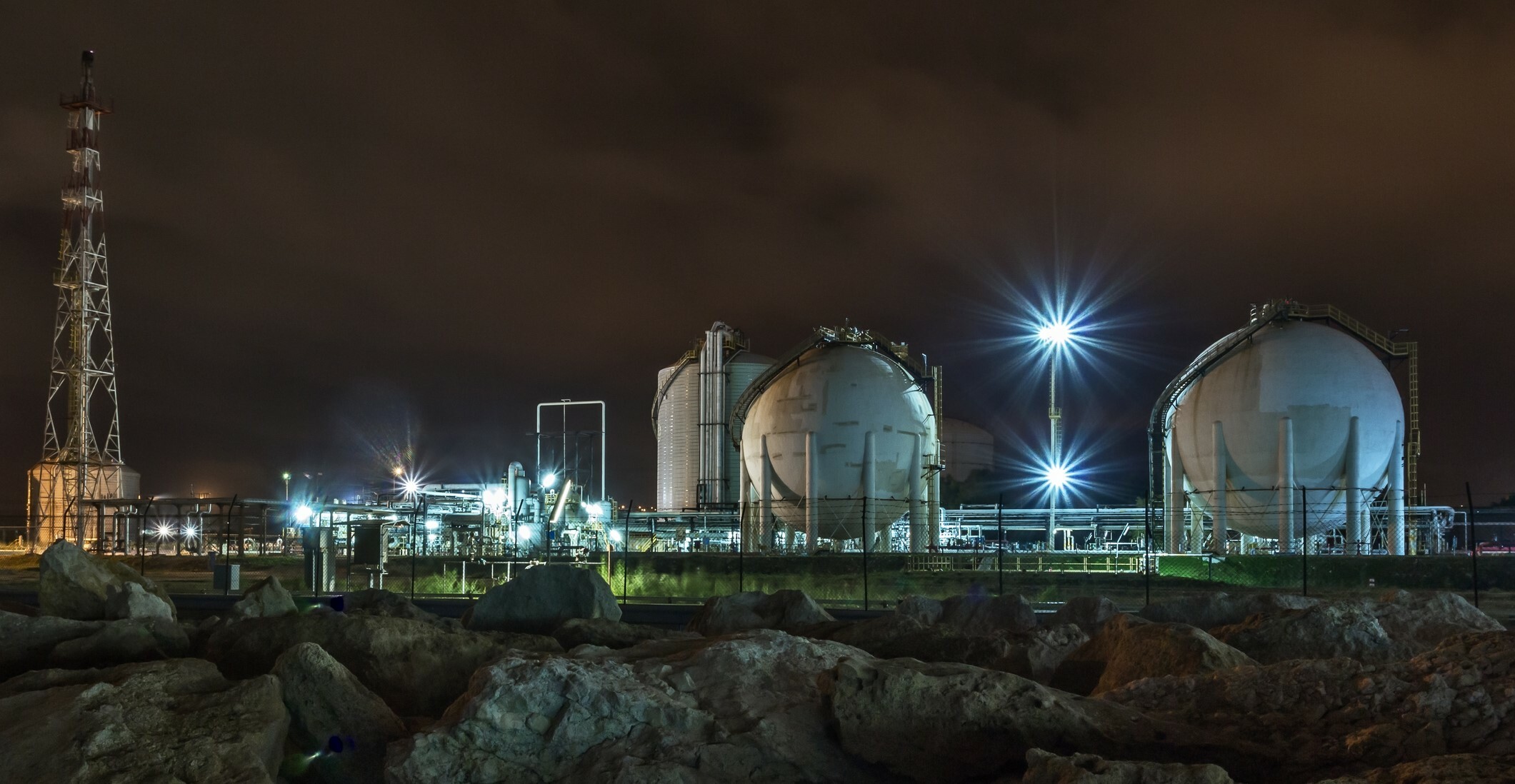 Petrochemical plant in the province of Siracusa, Sicily, Italy